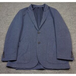 Jos A Bank Sport Coat M Tailored Blue Knit Cotton Blend Unstructured Blazer 42